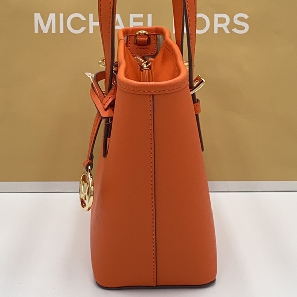 MICHAEL KORS XS CONVERTIBLE TOP ZIP TOTE TANGERINE - Picture 4 of 16